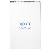 Calendrier minimaliste Motif d'aquarelle Indigo 20 (Protection)