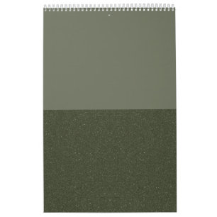 Calendrier minimaliste Vert Moss Deux Tons - Perso
