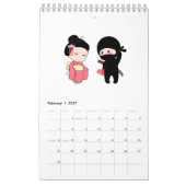Calendrier Minuscule Ninjas blanc clair (Feb 2027)