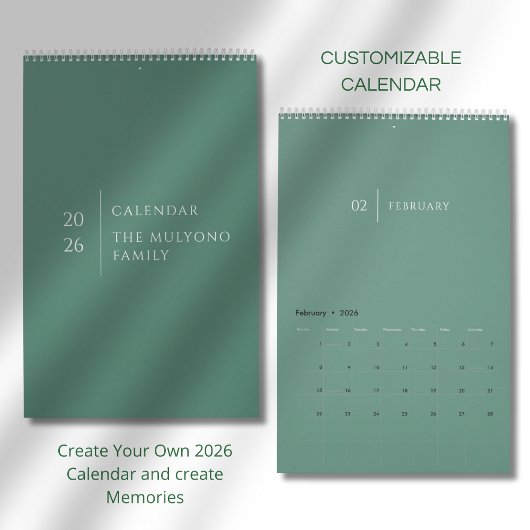 Calendrier Mise en page élégante et épurée