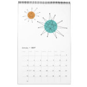 Calendrier Mmilieu du siècle moderne Retro atomique Art origi (Jan 2027)