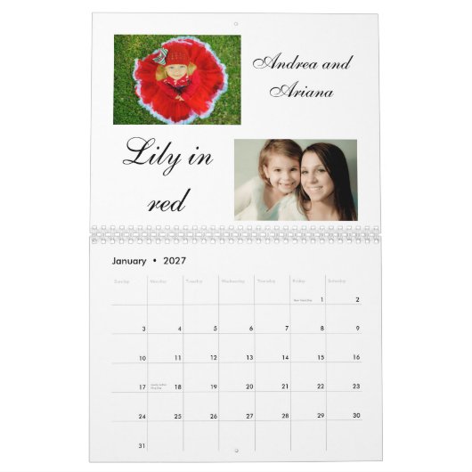 Calendrier modèle de la source 2011 (Jan 2027)