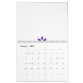 Calendrier Modèle de mandala floral violet stylisé sur un noi (Feb 2026)