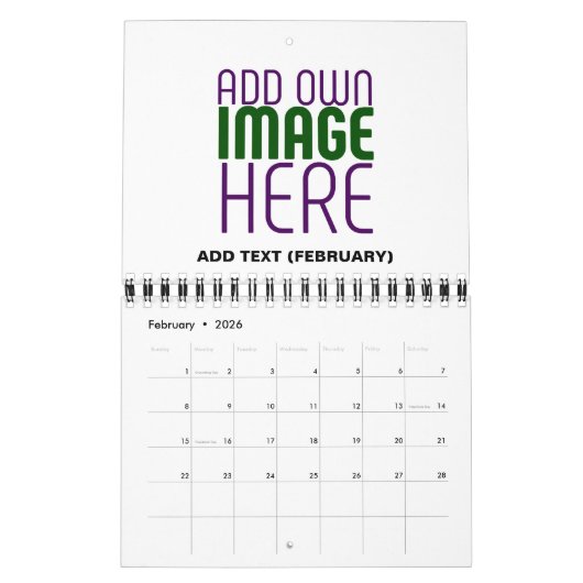 CALENDRIER MODÈLE DE TEXTE D'IMAGE BLANCHE SIMPLE MODERNE (Feb 2026)