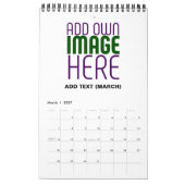 CALENDRIER MODÈLE DE TEXTE D'IMAGE BLANCHE SIMPLE MODERNE (Mar 2027)