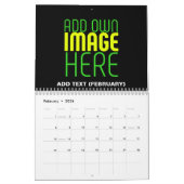 CALENDRIER MODÈLE DE TEXTE D'IMAGE NOIRE SIMPLE ET MODERNE (Feb 2026)