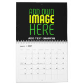 CALENDRIER MODÈLE DE TEXTE D'IMAGE NOIRE SIMPLE ET MODERNE (Mar 2027)