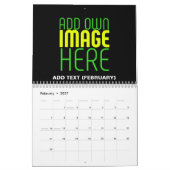 CALENDRIER MODÈLE DE TEXTE D'IMAGE NOIRE SIMPLE ET MODERNE (Feb 2027)