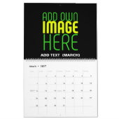 CALENDRIER MODÈLE DE TEXTE D'IMAGE NOIRE SIMPLE ET MODERNE (Mar 2027)