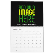 CALENDRIER MODÈLE DE TEXTE D'IMAGE NOIRE SIMPLE ET MODERNE (Jan 2027)