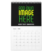 CALENDRIER MODÈLE DE TEXTE D'IMAGE NOIRE SIMPLE ET MODERNE (Mar 2026)