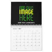 CALENDRIER MODÈLE DE TEXTE D'IMAGE NOIRE SIMPLE ET MODERNE (Jan 2027)