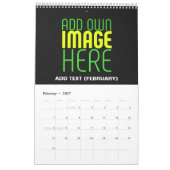 CALENDRIER MODÈLE DE TEXTE D'IMAGE NOIRE SIMPLE ET MODERNE (Feb 2027)