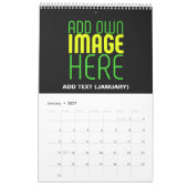 CALENDRIER MODÈLE DE TEXTE D'IMAGE NOIRE SIMPLE ET MODERNE (Jan 2027)