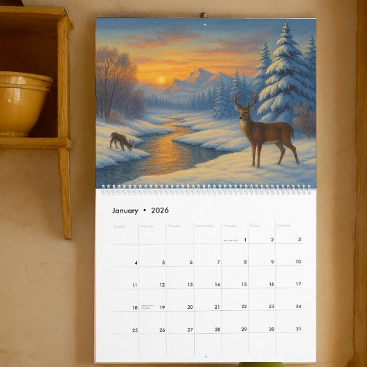 Calendrier Modèles de paysages des saisons