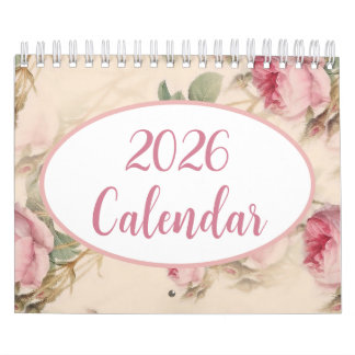 Calendrier Modern 2026 Floral Calendar, Elegant and Artistic