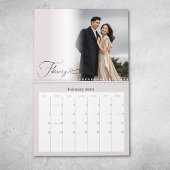 Calendrier Modern Chic Script Newlywed Pink Photo Calendar