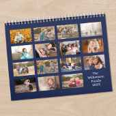 Calendrier Modern Custom 15 Month Navy Blue Photo