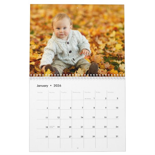 Calendrier Modern Custom 15 Month Photo (Jan 2026)