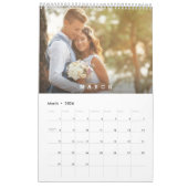 Calendrier Modern Heart Minimal Custom Family Photo Grid (Mar 2026)
