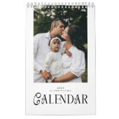 Calendrier Modern Minimal Chic Typography Custom Family Photo (Protection)