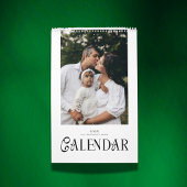Calendrier Modern Minimal Chic Typography Custom Family Photo