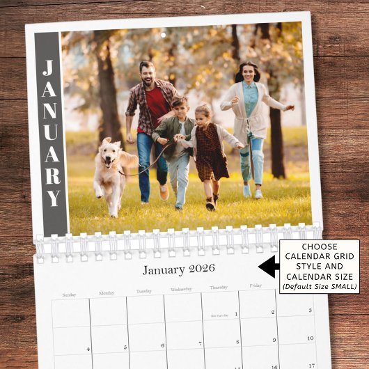 Calendrier Modern Minimal One Photo Per Month