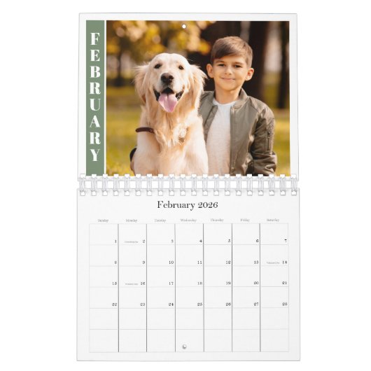 Calendrier Modern Minimal One Photo Per Month Terracotta (Feb 2026)