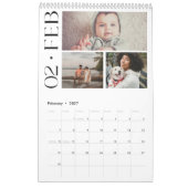 Calendrier Modern Minimalist Family 3 Photo Collage (Feb 2027)