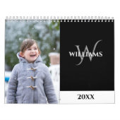 Calendrier Modern Monogram Black Photo (Protection)