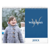 Calendrier Modern Monogram Blue Photo (Protection)