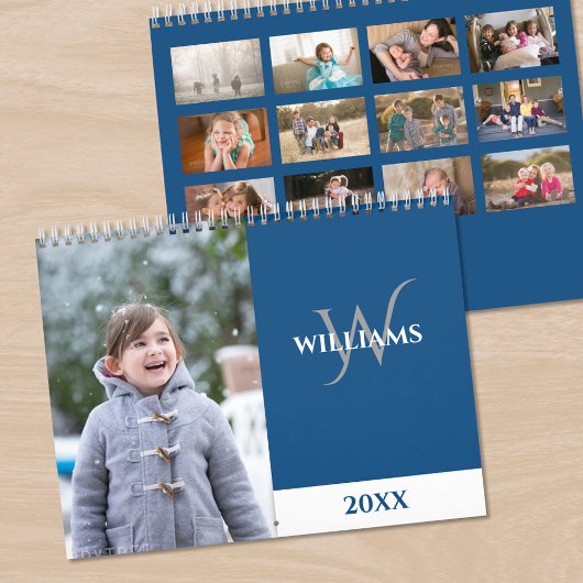 Calendrier Modern Monogram Blue Photo