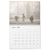 Calendrier Modern Monogram Burgundy Red Photo (Jan 2026)