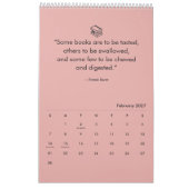 Calendrier Modern Readers Quotes Colorful Book Lovers 2026 (Feb 2027)