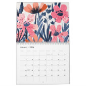 Calendrier Modern Scandinavian Floral Fruit | Folk Art Wall (Jan 2026)