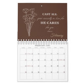 Calendrier Modern Simple Floral Christian (Feb 2026)