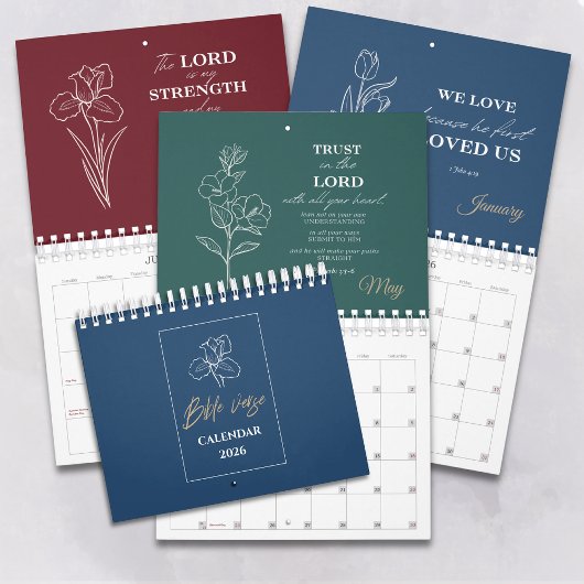 Calendrier Modern Simple Floral Christian