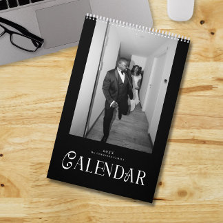 Calendrier Modern Typography Custom Newlyweds Wedding Photo