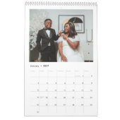 Calendrier Modern Typography Custom Newlyweds Wedding Photo (Jan 2027)