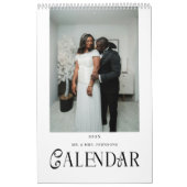 Calendrier Modern Typography Custom Newlyweds Wedding Photo (Protection)