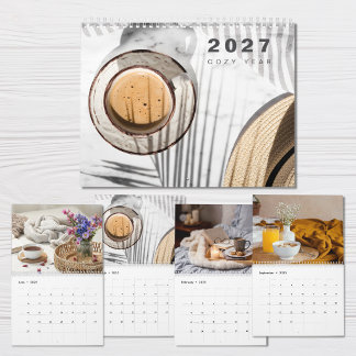 Calendrier moderne 2025 Collage photo Année Cozy
