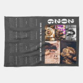 Calendrier moderne 2026 5 Photo Collage Serviette (Horizontal)