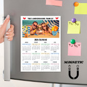 Calendrier moderne 2026 Magnet Collage Photo Perso