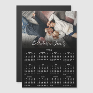 Calendrier moderne 2026 Photo de famille Magnet