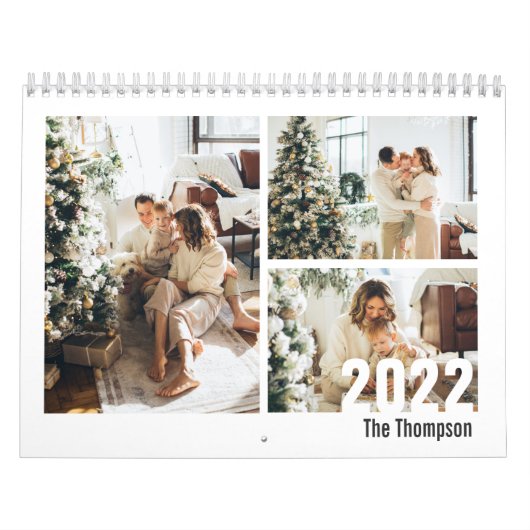 Calendrier Moderne Black White Custom Créez votre propre phot (Protection)