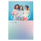 Calendrier moderne coloré plaid arc-en-ciel photo  (Jan 2026)