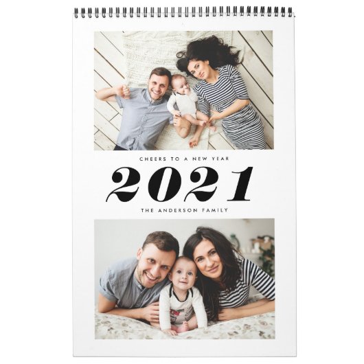 Calendrier Moderne Elegant Multi Photo (Protection)