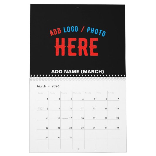 CALENDRIER MODERNE ET MODERNE PERSONNALISABLE NOIR VÉRIFIÉ (Mar 2026)