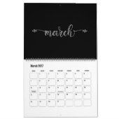 Calendrier moderne Funky noir et blanc (Mar 2027)