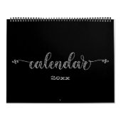 Calendrier moderne Funky noir et blanc (Protection)